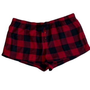 Flannel Pajama Shorts Buffalo Plaid Size XXL
